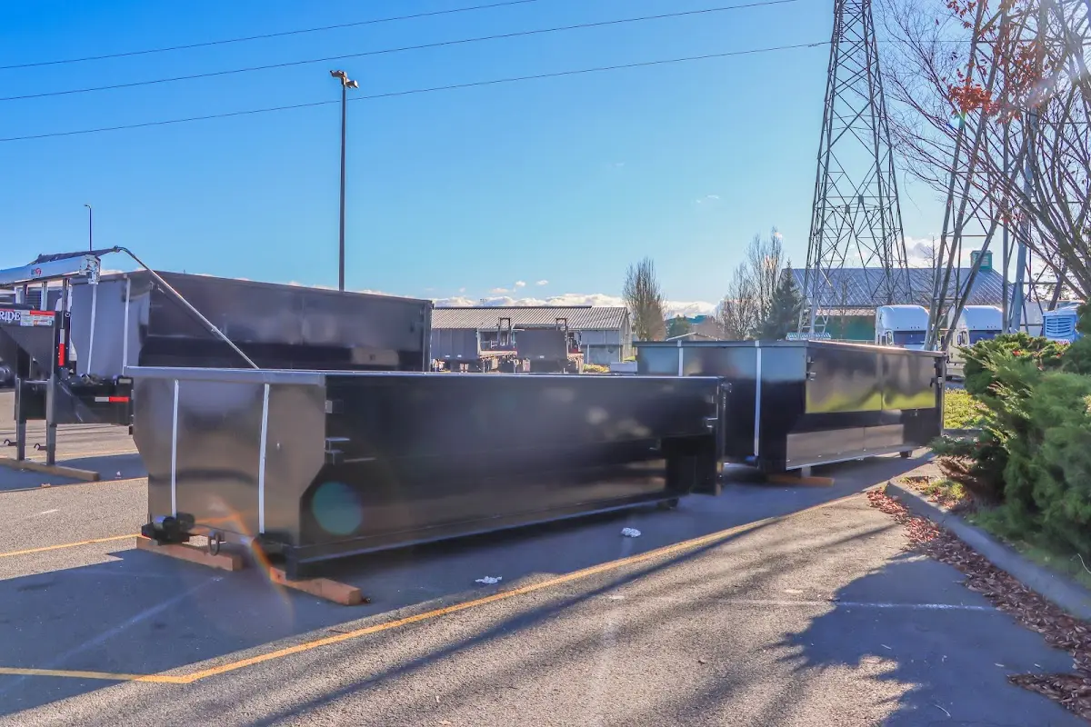Roll-off dumpster ready for waste disposal at job site for Demolition Dumpster Rental in Marysville